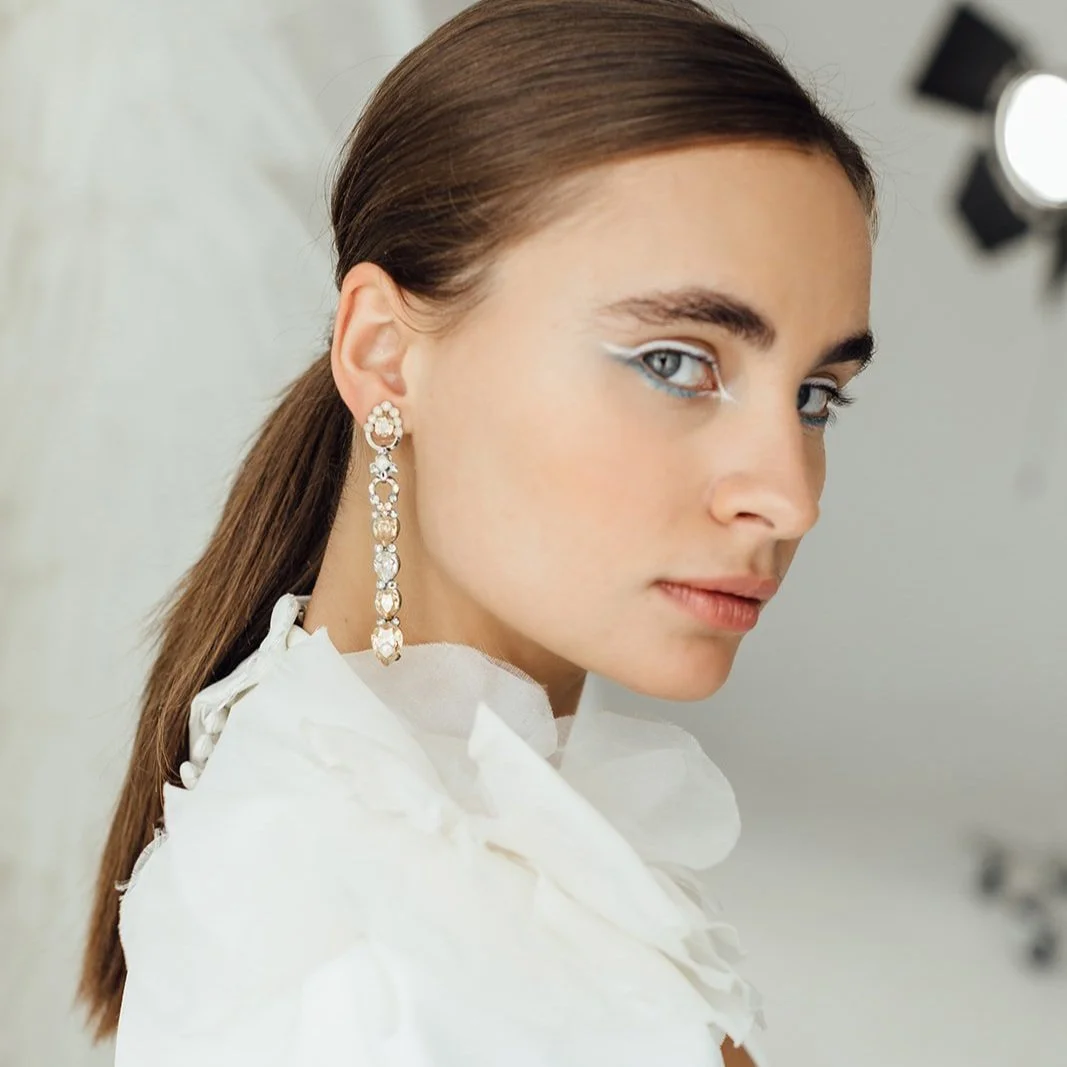 Tamera Bridal Earrings by Maria Elena Headpieces | The Tamera Bridal Earrings by Maria Elena Headpieces | The